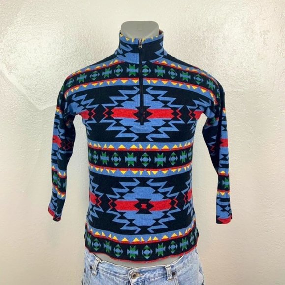 Ralph Lauren Chaps Southwestern Colorful quarter-z - Picture 1 of 4
